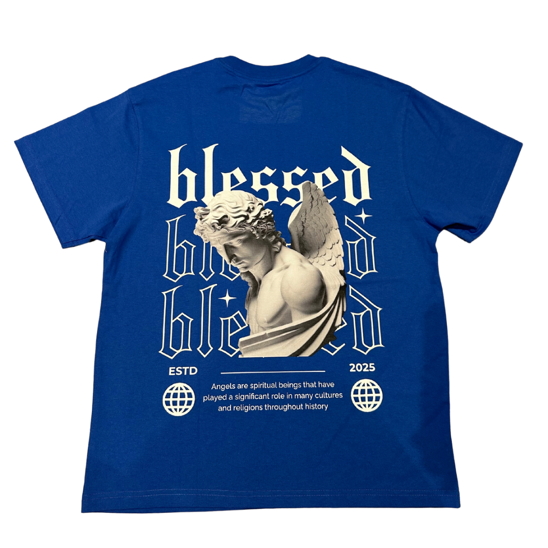 "BLESSED" TEE - BLUE