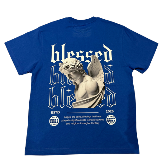 "BLESSED" TEE - BLUE